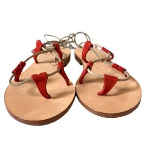 NWOT CoRNETTI Vietri Red Sandals